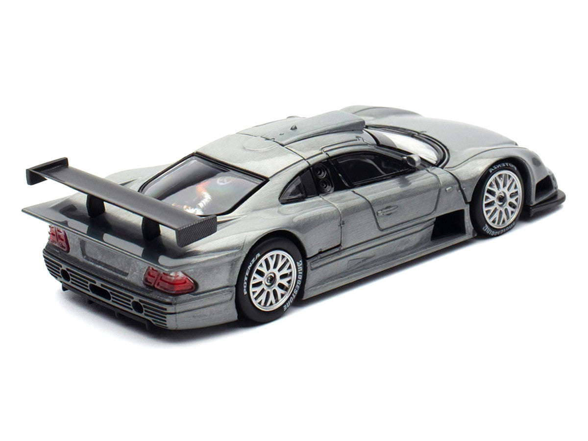 Mercedes-Benz CLK GTR Raw Metal 1/64 Diecast Model Car by Pop Race Pop Race