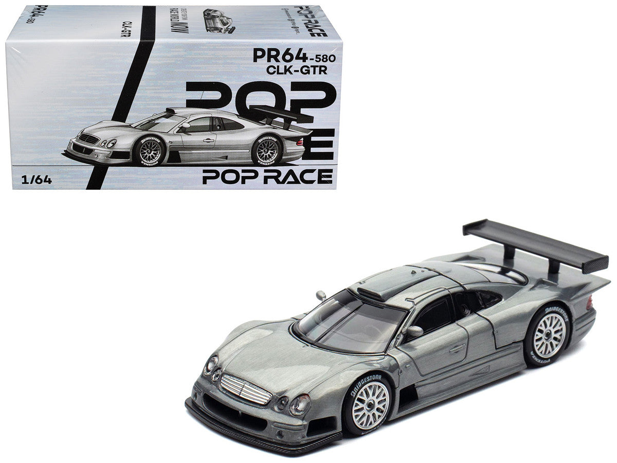 Mercedes-Benz CLK GTR Raw Metal 1/64 Diecast Model Car by Pop Race Pop Race
