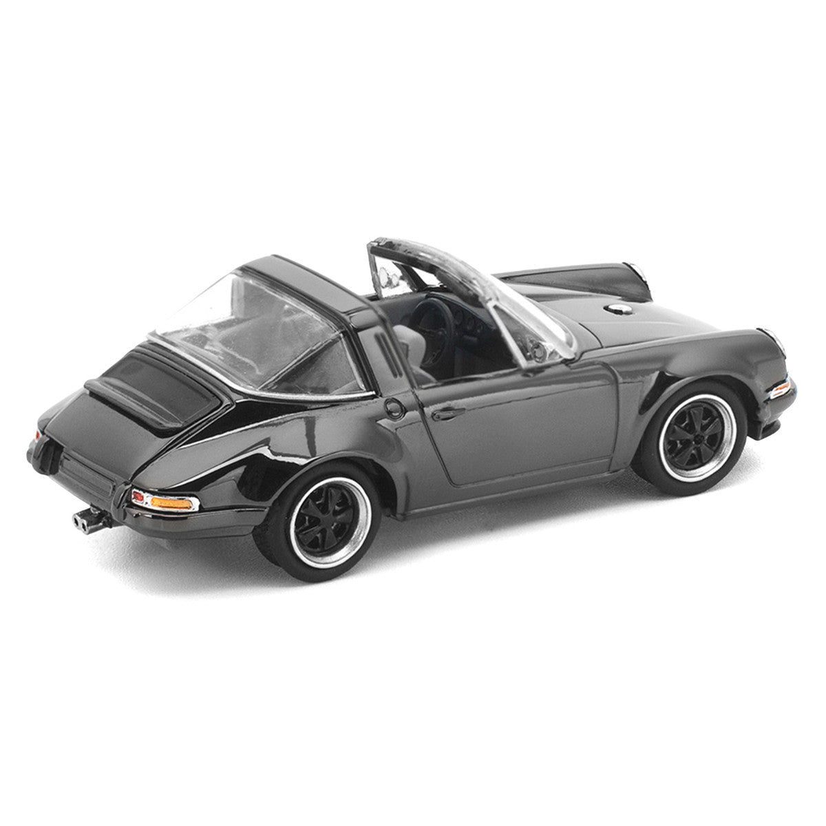 Singer Targa Dark Chrome "The Dark Chrome Series" 1/64 Diecast Model Car by Pop Race Pop Race