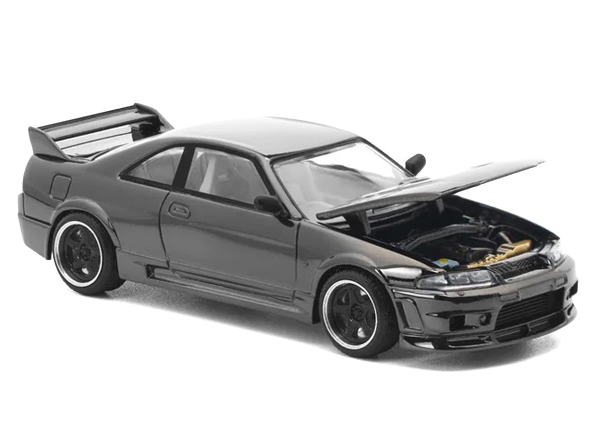 GTR R33 400R RHD (Right Hand Drive) Dark Chrome "The Dark Chrome Series" 1/64 Diecast Model Car by Pop Race Pop Race