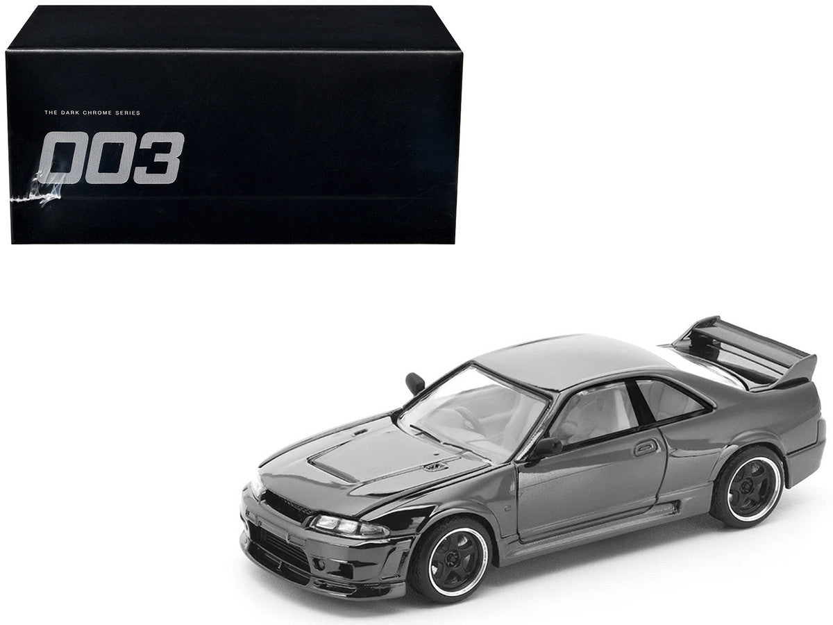 GTR R33 400R RHD (Right Hand Drive) Dark Chrome "The Dark Chrome Series" 1/64 Diecast Model Car by Pop Race Pop Race