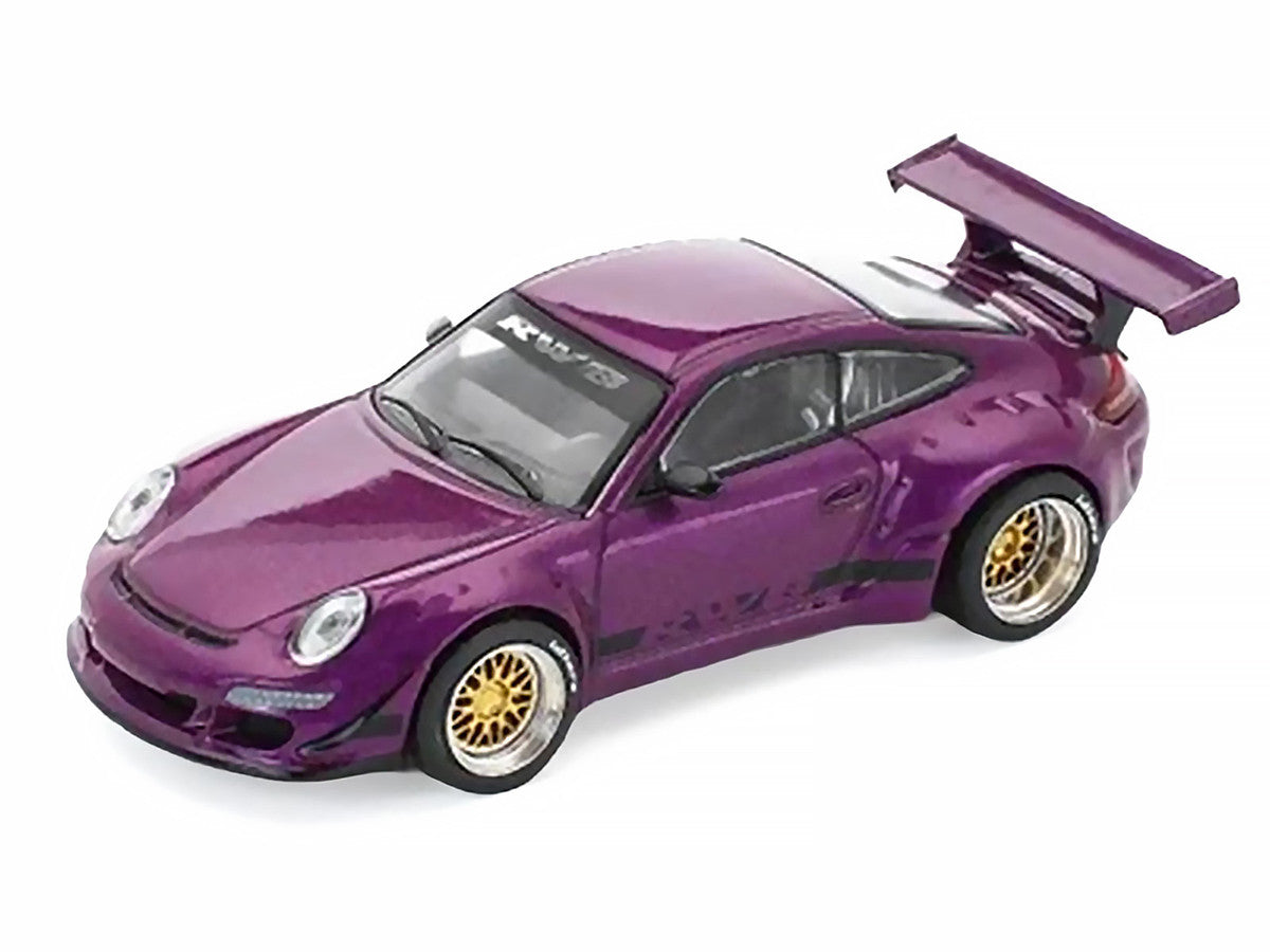 RWB 997 Purple Metallic with Black Stripes 1/64 Diecast Model Car by Pop Race-1