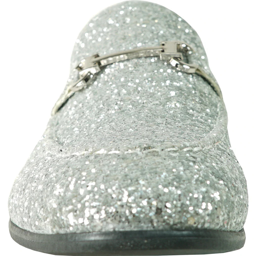 "Bravo" Silver Glitter Tuxedo & Prom Shoes Tux-USA