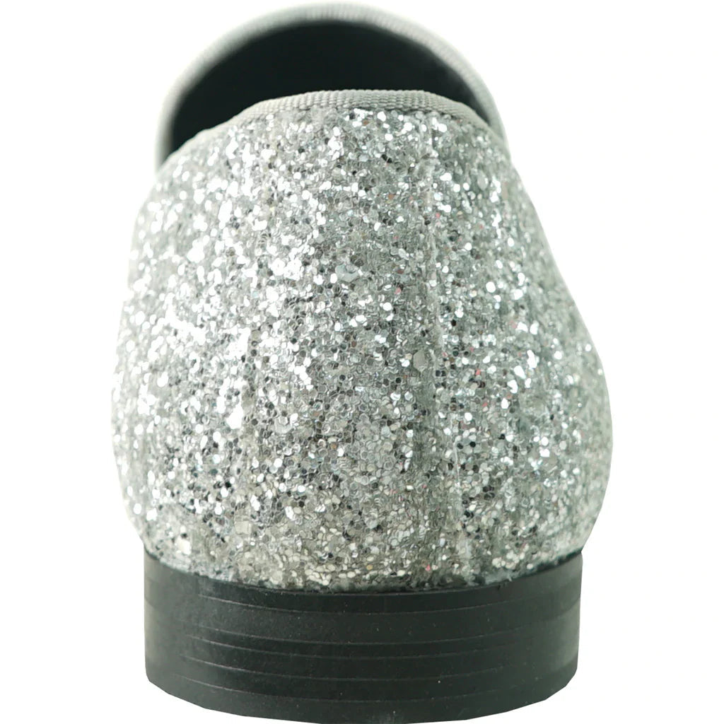 "Bravo" Silver Glitter Tuxedo & Prom Shoes Tux-USA