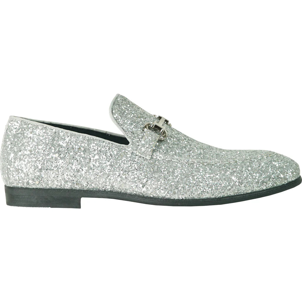 "Bravo" Silver Glitter Tuxedo & Prom Shoes Tux-USA