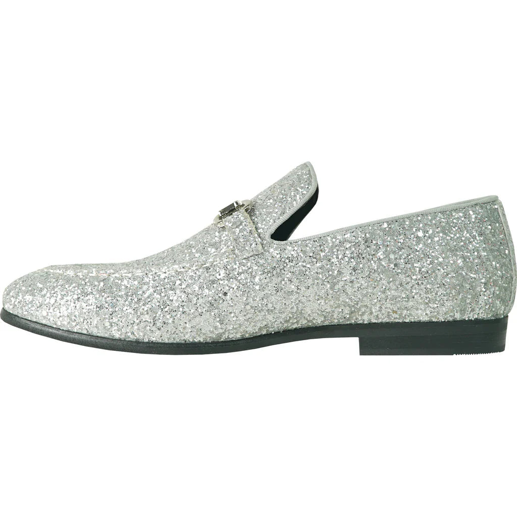 "Bravo" Silver Glitter Tuxedo & Prom Shoes Tux-USA