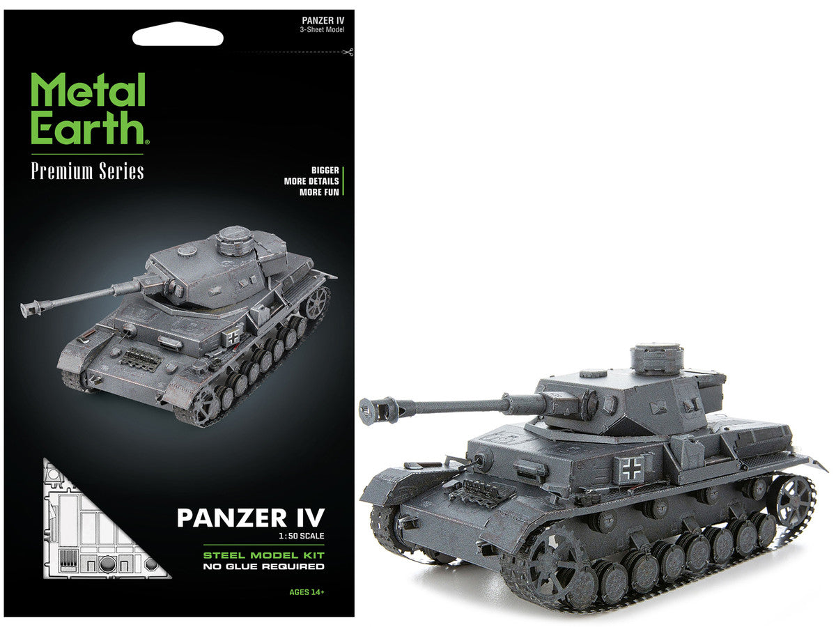 Model Kit German Panzer IV Tank (Challenging Difficulty) Steel Model by Metal Earth-4