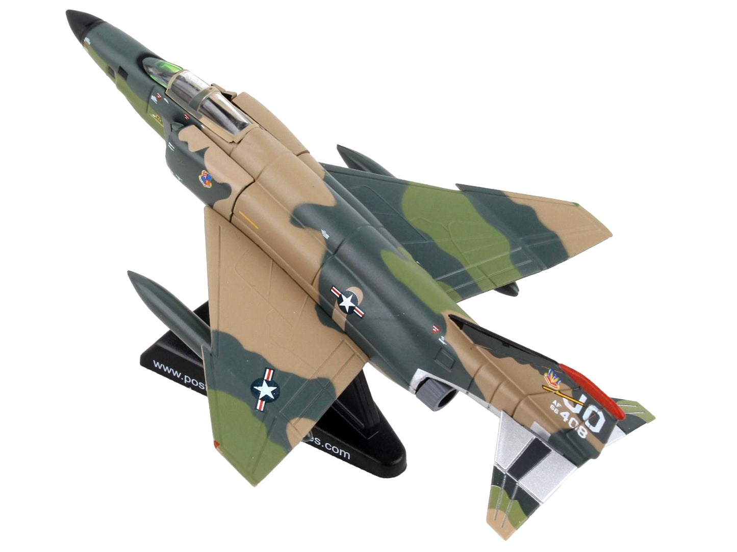 McDonnell Douglas F-4 Phantom II Fighter Aircraft "Southeast Asia Camouflage" United States Air Force 1/155 Diecast Model Airplane by Postage Stamp