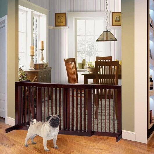 Folding Adjustable Free Standing 3 Panel Wood Fence W2B