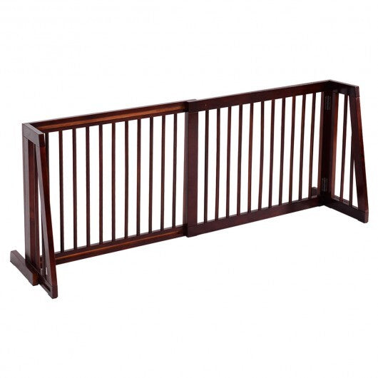 Folding Adjustable Free Standing 3 Panel Wood Fence W2B