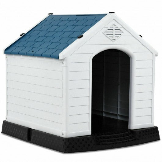 Plastic Waterproof Ventilate Pet Puppy House - Color: Blue - Size: M W2B