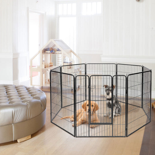 8 Metal Panel Heavy Duty Pet Playpen Dog Fence with Door-48 inches W2B