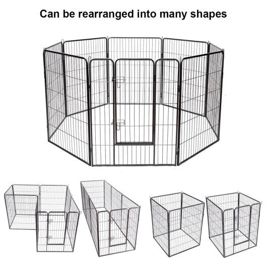 8 Metal Panel Heavy Duty Pet Playpen Dog Fence with Door-48 inches W2B