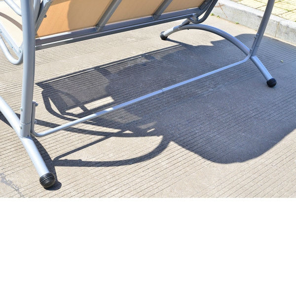 Sturdy 3-Person Outdoor Patio Porch Canopy Swing in Sand Color FastFurnishings