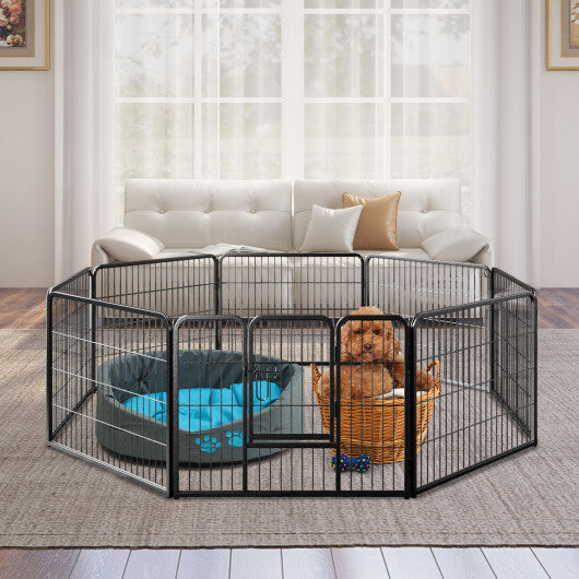 8 Panel 24 Inch Height Pet Fence Indoor Outdoor-24 inch W2B