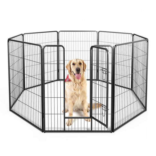 8 Panel 24 Inch Height Pet Fence Indoor Outdoor-24 inch W2B