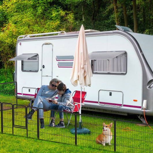16 Panel 24/32/40 Inches Height Dog Playpen with Lock and Large Door-24 inches W2B