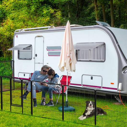 16 Panel 24/32/40 Inches Height Dog Playpen with Lock and Large Door-24 inches W2B