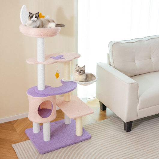 Multi-level Cat Tower with Sisal Covered Scratching Posts-M W2B