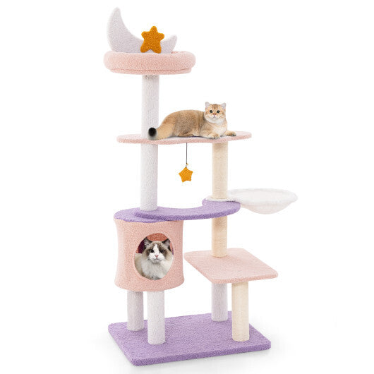 Multi-level Cat Tower with Sisal Covered Scratching Posts-M W2B