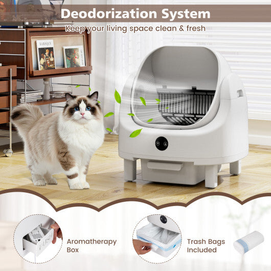 Self-Cleaning Open-Top Cat Litter Box with APP Control for Multi-Cat W2B
