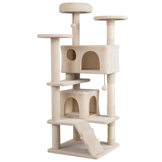 52 Inch Tall Cat Tree Tower for Indoor Cats-Pink W2B