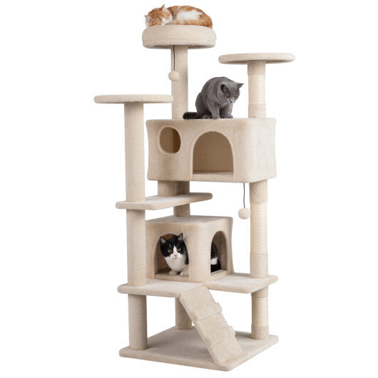 52 Inch Tall Cat Tree Tower for Indoor Cats-Pink W2B
