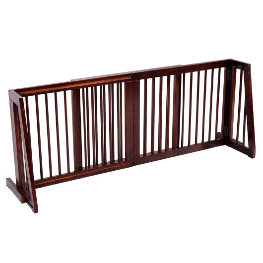 Folding Adjustable Free Standing 3 Panel Wood Fence W2B