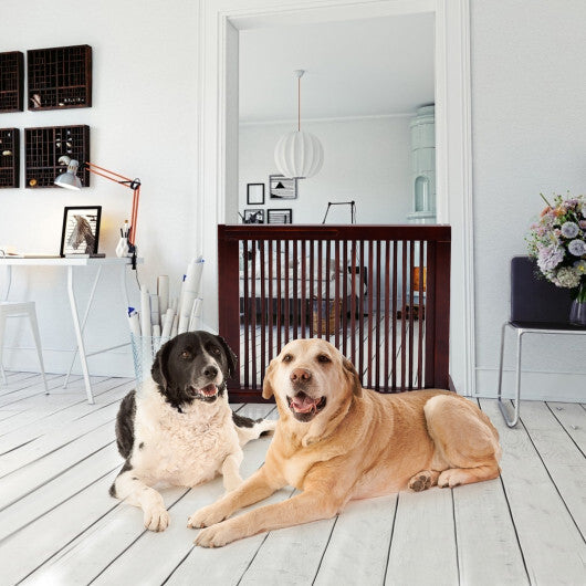 Folding Adjustable Free Standing 3 Panel Wood Fence W2B