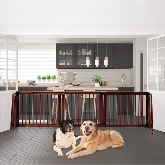 Folding Adjustable Free Standing 3 Panel Wood Fence W2B