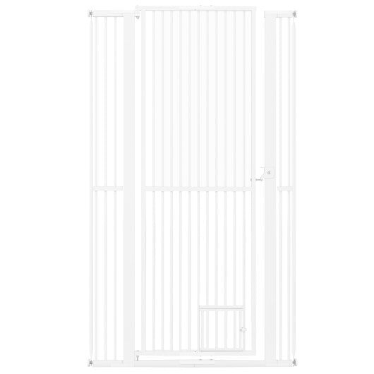 67.5" Extra Tall Pet Gate Heavy-Duty Metal Cat Gate with 30.5"-41" Wide Opening-White