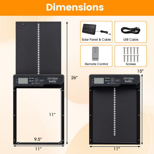 Solar Powered Automatic Chicken Coop Door W2B