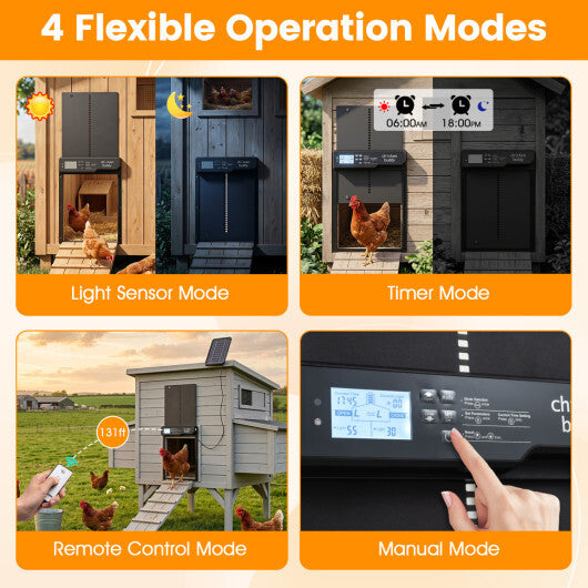 Solar Powered Automatic Chicken Coop Door W2B