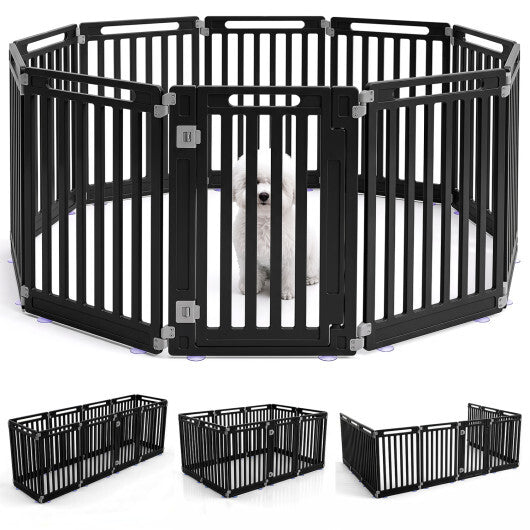 31.5" Height Indoor Outdoor Dog Playpen with 10 Panels-White W2B