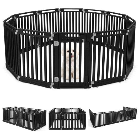 31.5" Height Indoor Outdoor Dog Playpen with 12 Panels-White W2B