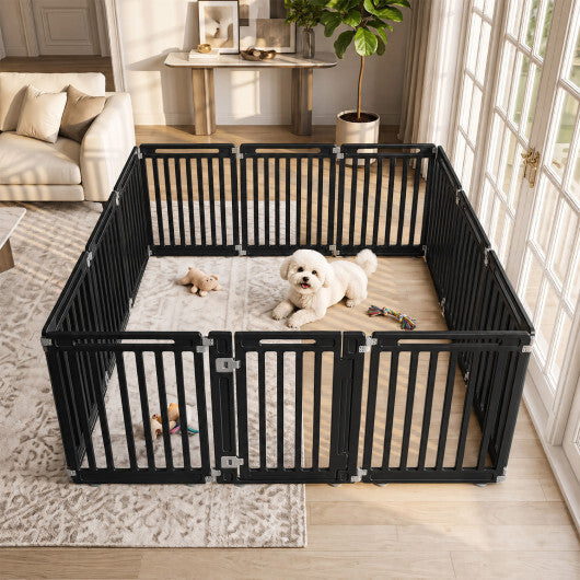 31.5" Height Indoor Outdoor Dog Playpen with 12 Panels-White W2B