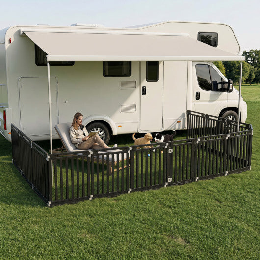 31.5" Height Indoor Outdoor Dog Playpen with 12 Panels-White W2B