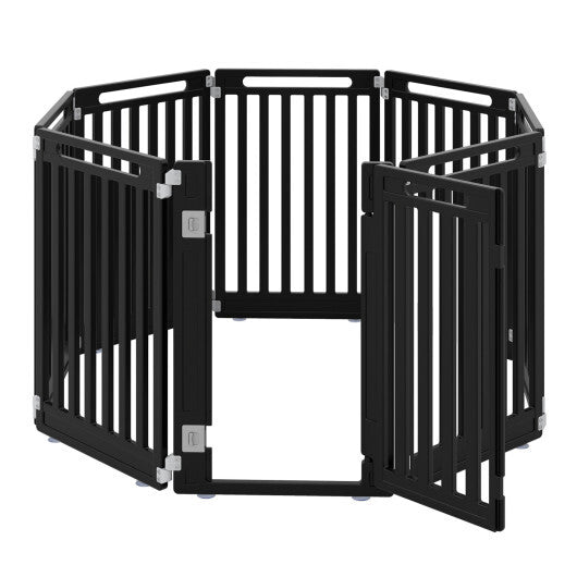 31.5" Height Indoor Outdoor Dog Playpen with 8 Panels-Black W2B