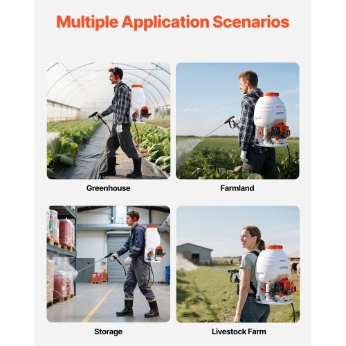Gas Powered Backpack Sprayer, 26.5CC 0.9HP Engine, Garden Sprayer with 5 Gallon Tank, Large Area Coverage, Lawn Spraying Machine with 24 in Wand & Nozzles for Efficient Gardening & Farming W2B