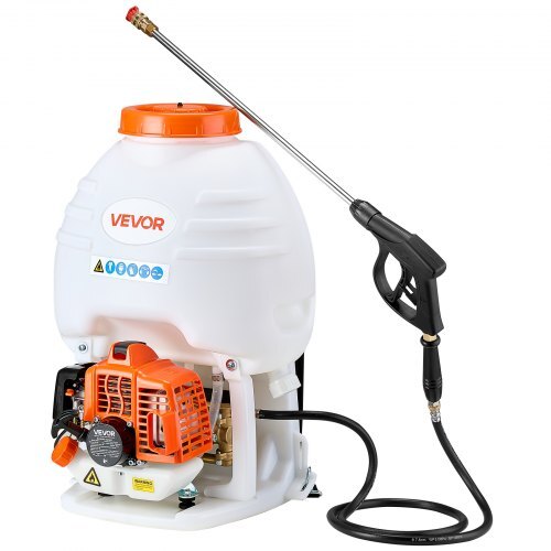Gas Powered Backpack Sprayer, 26.5CC 0.9HP Engine, Garden Sprayer with 5 Gallon Tank, Large Area Coverage, Lawn Spraying Machine with 24 in Wand & Nozzles for Efficient Gardening & Farming W2B