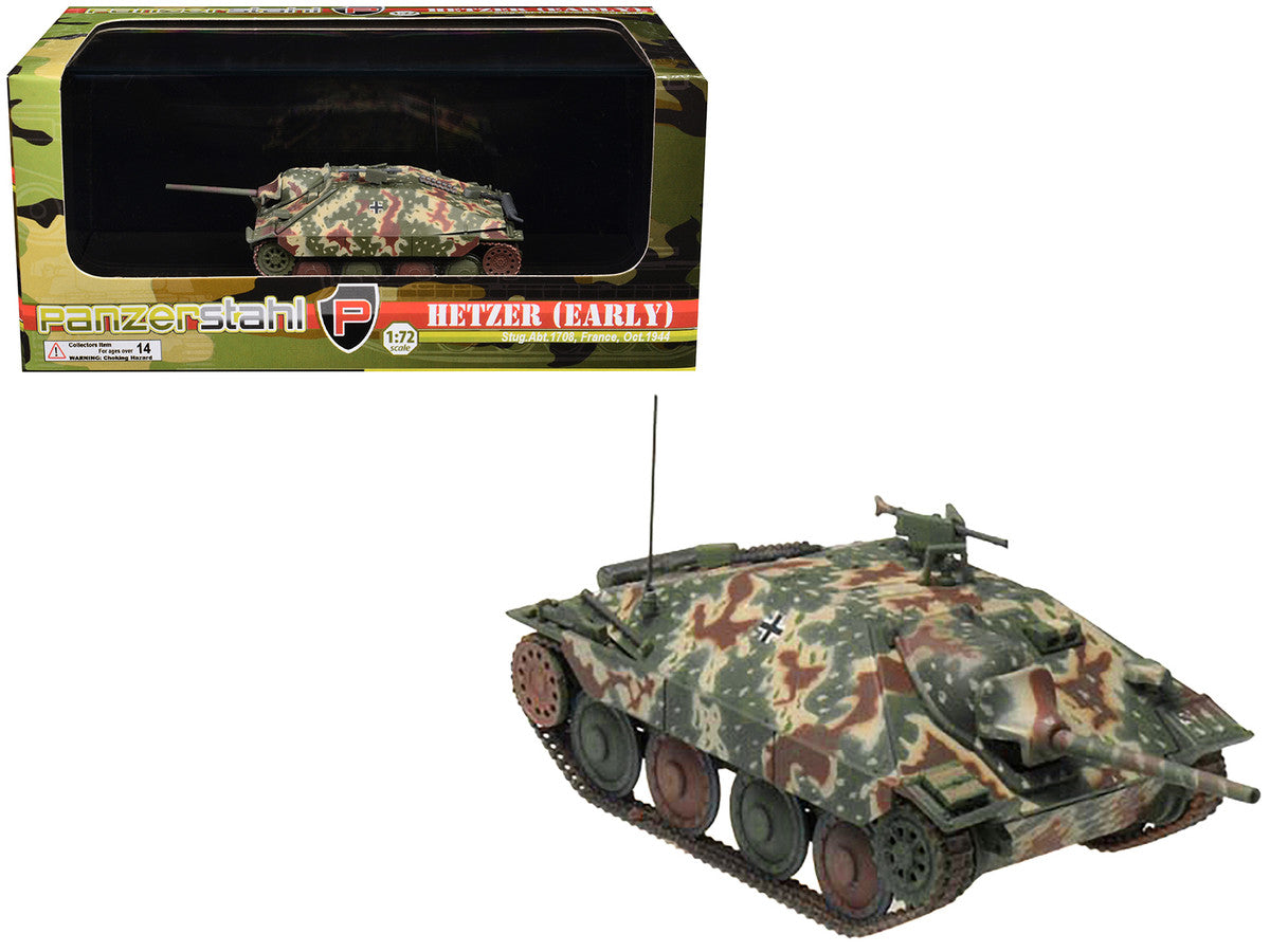 Hetzer (Early) Tank Destroyer "StuG.Abt 1708 France" (1944) German Army 1/72 Diecast Model by Panzerstahl Panzerstahl