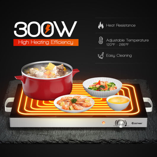 ?Only for Plus?22 x 14 Inch Electric Warming Tray Hot Plate Dish Warmer with Adjustable Temperature