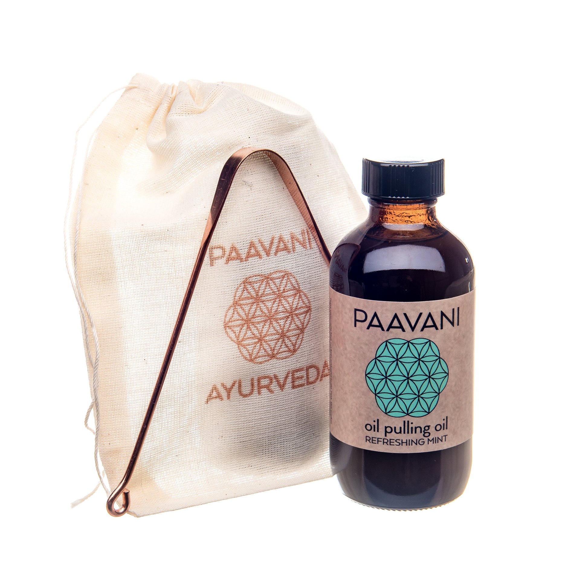 Mint Oral Care Ritual | Ayurvedic Oil Pulling & Tongue Cleaning Paavani Ayurveda Skincare and Wellness