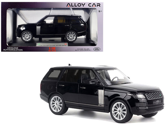 Land Rover Ranger Rover 50th Anniversary Black Metallic with Sunroof 1/18 Diecast Model Car by Heimanba Heimanba