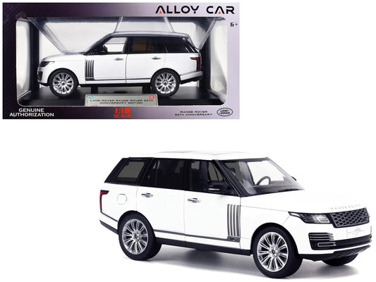 Land Rover Range Rover 50th Anniversary White Metallic with Sunroof 1/18 Diecast Model Car by Heimanba Heimanba