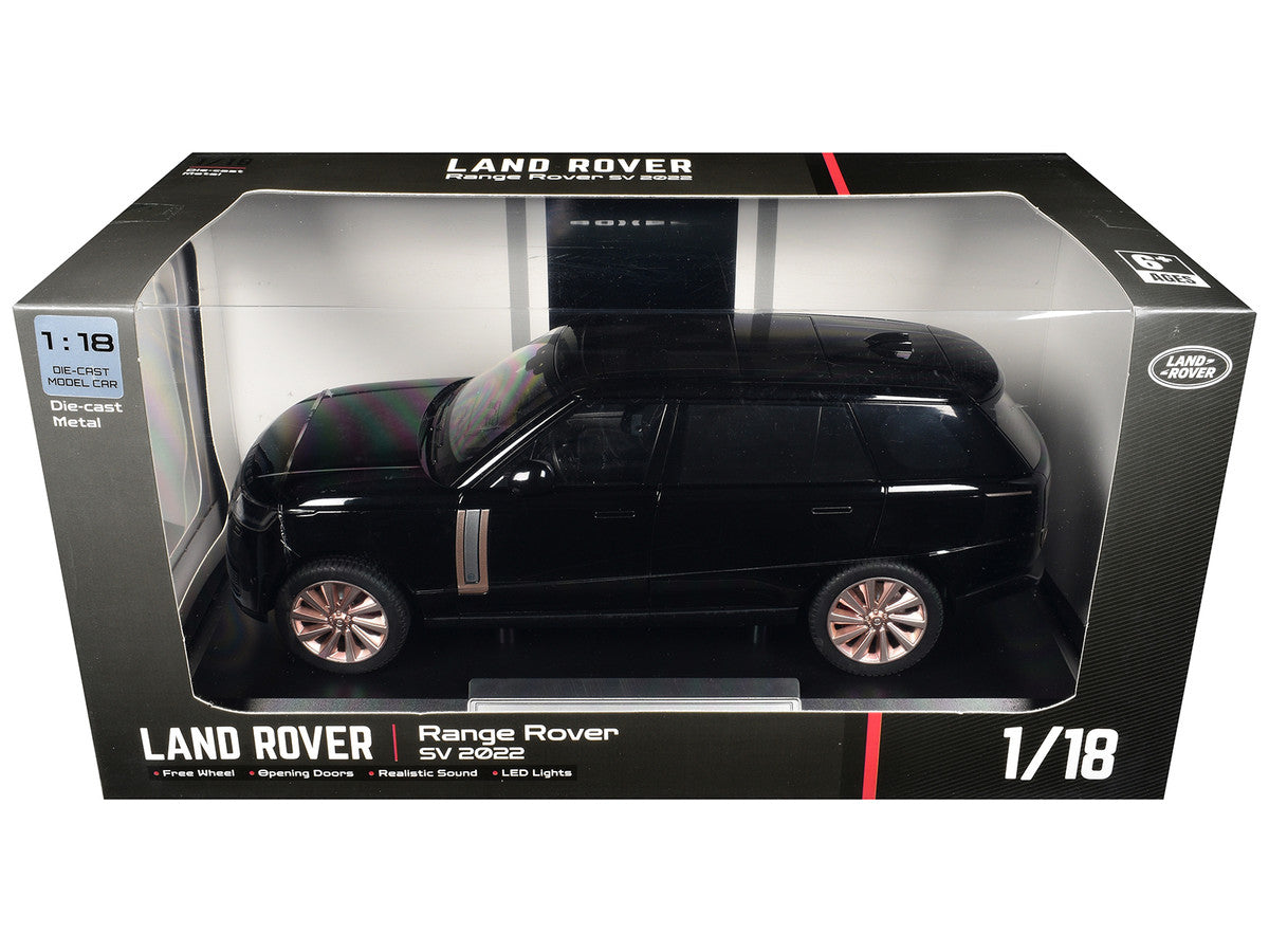2022 Land Rover Range Rover SV Black Metallic with Moonroof 1/18 Diecast Model Car by Heimanba Heimanba