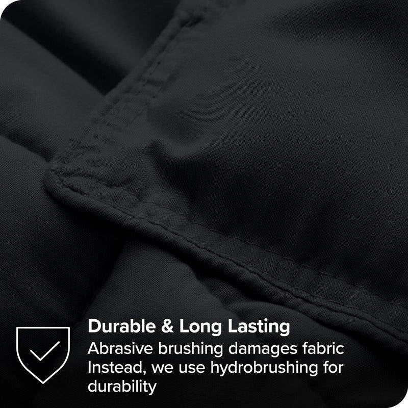 Queen size Luxuriously Soft Down Alternative Comforter Set in Black FastFurnishings