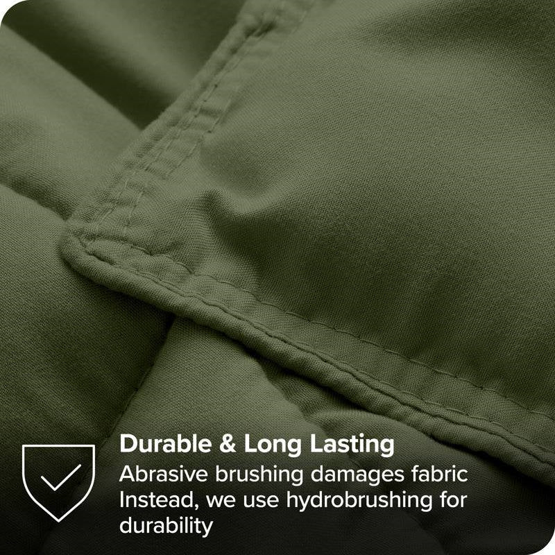 Queen size Hypoallergenic Down Alternative Comforter Set in Olive Green FastFurnishings