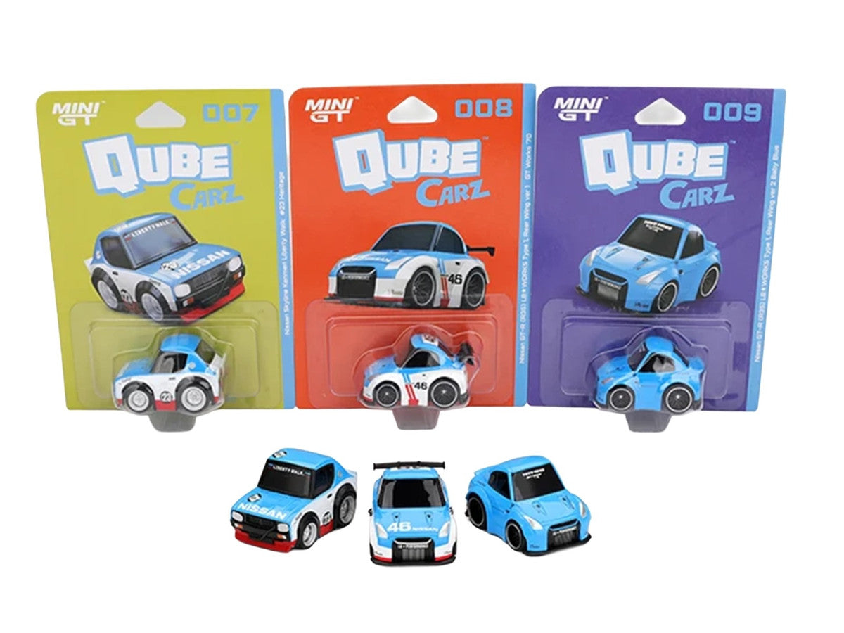 "QubeCarz" Series #2 Set of 3 pieces 1/64 Diecast Model Cars by Mini GT Mini GT