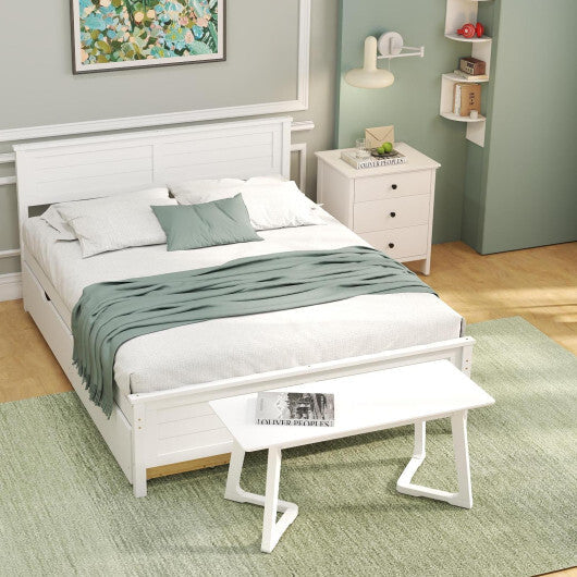 4-Piece Bedroom Furniture Set with Twin Size Bed Frame  Entryway Bench  Vanity Desk and Jewelry Armoire W2B